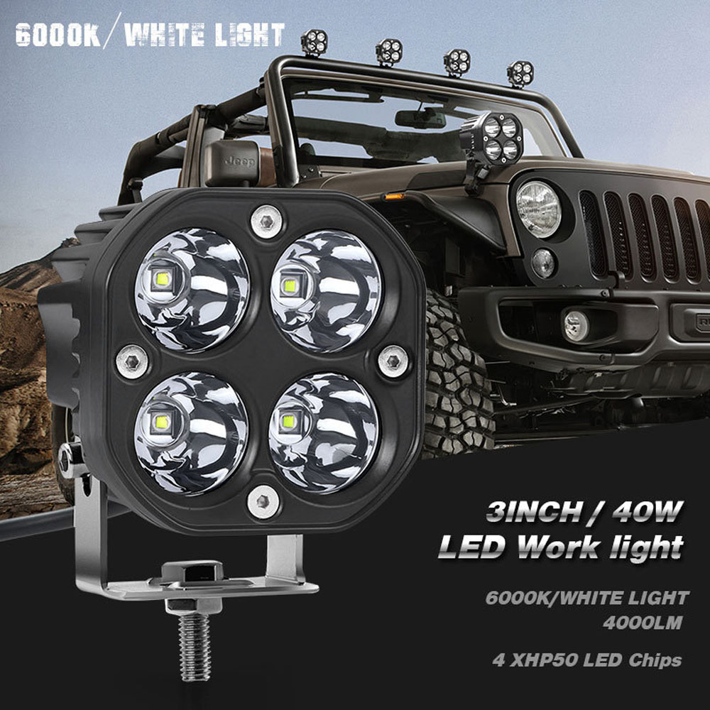40W Waterproof LED Work Light 3 Inch Off-Road Fog ..